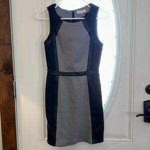 NWT SUGARLIPS Black Gray Panel Pencil Dress Women Size Small